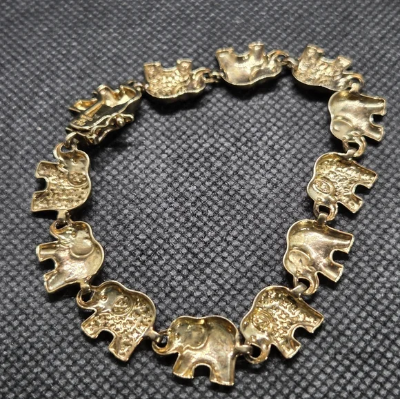 Elephant Links Gold and Silver Bracelet - Picture 2 of 6